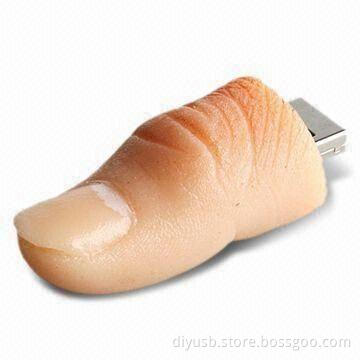 Promotional Thumb USB Flash Drive with Capacity of 64MB to 32GB, Customized Colors Accepted